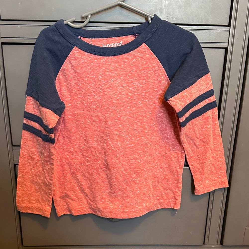 Jumping Beans 3T boys  Red and Navy Long Sleeve Tee